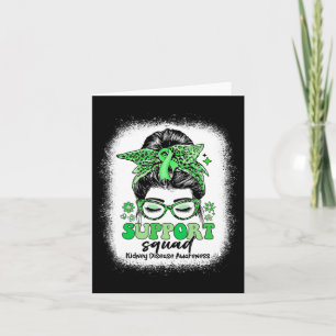 Groovy Support Squad Messy Bun Niere Krankheit Karte