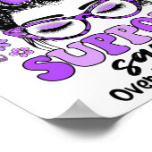 Groovy Support Squad Messy Bun Women Overdose Awar Poster (Ecke)