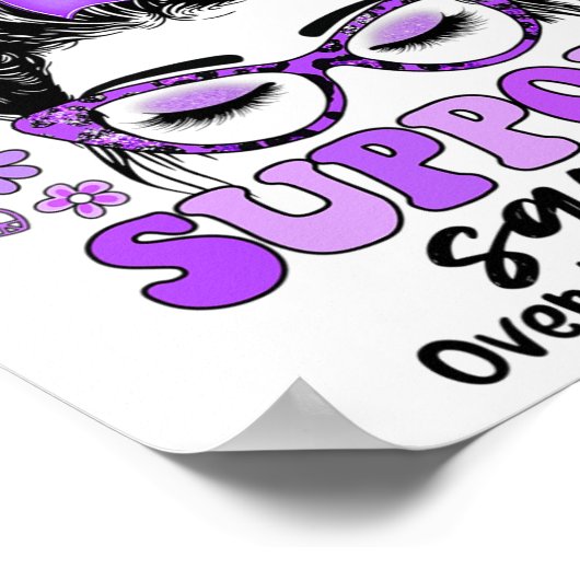 Groovy Support Squad Messy Bun Women Overdose Awar Poster (Ecke)