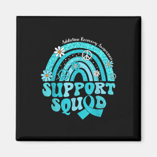 Groovy Support Squad Rainbow Addiction Erholung Magnet