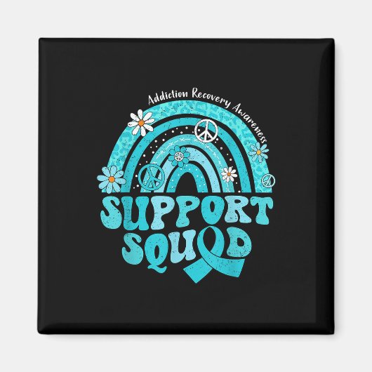 Groovy Support Squad Rainbow Addiction Erholung Magnet (Vorne)
