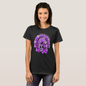 Groovy Support Squad Rainbow Leopard Fibromyalgie T-Shirt (Vorne ganz)