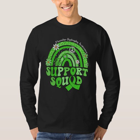 Groovy Support Squad Rainbow Muscular Dystrophy Aw T-Shirt (Vorderseite)