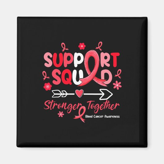 Groovy Support Squad Red Ribbon Blood Cancer Aware Magnet (Vorne)