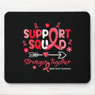 Groovy Support Squad Red Ribbon Blood Cancer Aware Mousepad