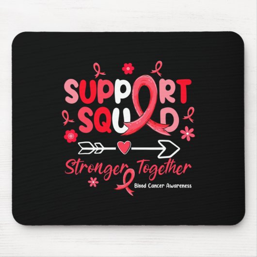Groovy Support Squad Red Ribbon Blood Cancer Aware Mousepad (Vorne)
