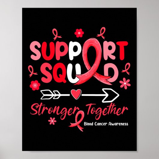 Groovy Support Squad Red Ribbon Blood Cancer Aware Poster (Vorne)