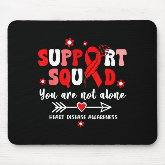 Groovy Support Squad Red Ribbon Herzkrankheit bewu Mousepad (Vorne)