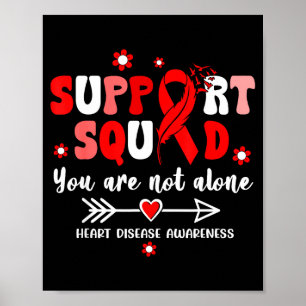 Groovy Support Squad Red Ribbon Herzkrankheit bewu Poster