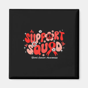 Groovy Support Squad Rotes Band Blutkrebsbewusstse Magnet