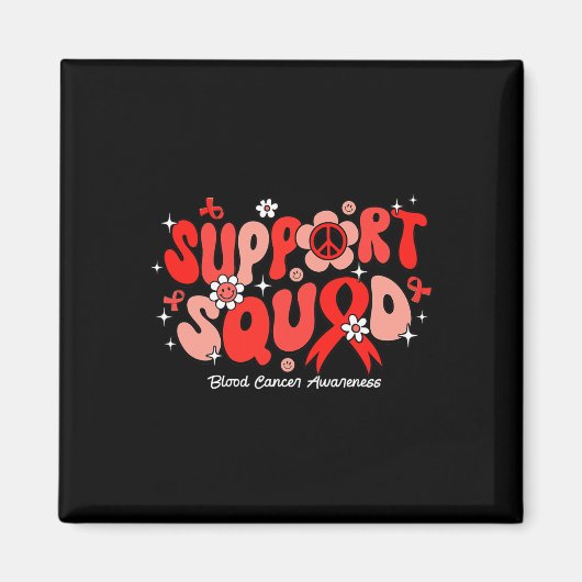 Groovy Support Squad Rotes Band Blutkrebsbewusstse Magnet (Vorne)
