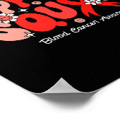 Groovy Support Squad Rotes Band Blutkrebsbewusstse Poster (Ecke)