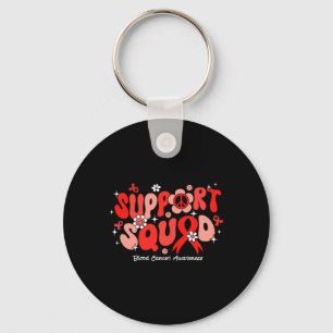 Groovy Support Squad Rotes Band Blutkrebsbewusstse Schlüsselanhänger