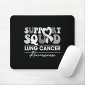 Groovy Support Squad White Ribbon Lung Cancer Awar Mousepad (Mit Mouse)