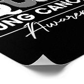 Groovy Support Squad White Ribbon Lung Cancer Awar Poster (Ecke)