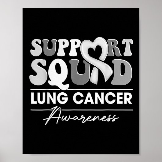 Groovy Support Squad White Ribbon Lung Cancer Awar Poster (Vorne)
