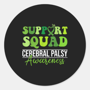 Groovy-Support-Team CP-Bewusstseinsmonat-Unterstüt Runder Aufkleber