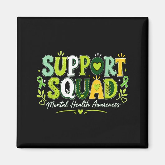 Groovy Support-Team Grünes Bewusstsein für psychis Magnet (Vorne)