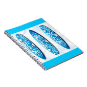 Groovy Surfboard mit Blume Notizblock (Rechte Seite)