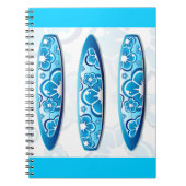 Groovy Surfboard mit Blume Notizblock (Vorderseite)