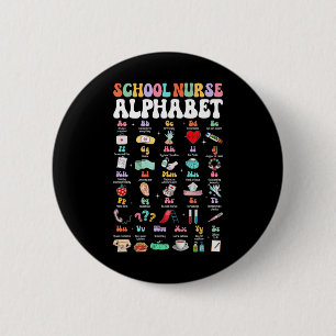 Groovy Süße Abc-Schulkrankenschwester Alphabet Zur Button