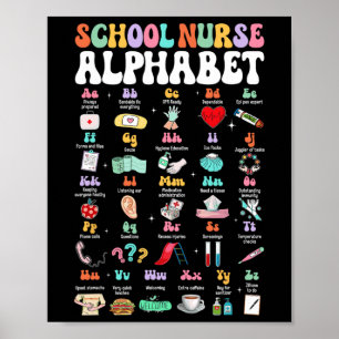 Groovy Süße Abc Schulkrankenschwester Alphabet Zur Poster