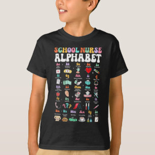 Groovy Süße Abc-Schulkrankenschwester Alphabet Zur T-Shirt