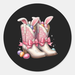 Groovy Süße Oster-Eier Stiefel Western Cowboy Howd Runder Aufkleber