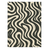 Groovy Swirl Black and Cream Tablecloth Tischdecke (Vorderseite)