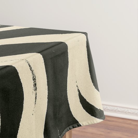Groovy Swirl Black and Cream Tablecloth Tischdecke (Beispiel)