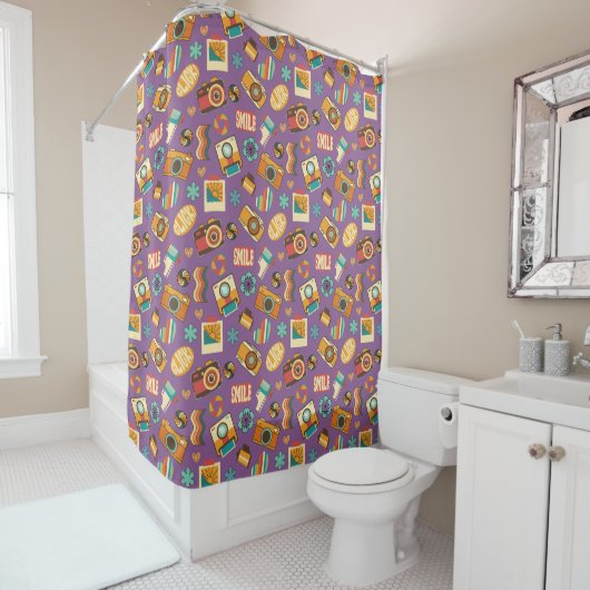Groovy Swirl Curtain Retro Pastel Shower Style Duschvorhang (Beispiel)