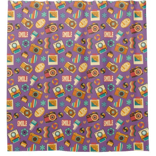 Groovy Swirl Curtain Retro Pastel Shower Style Duschvorhang (Vorderseite)