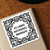 Groovy Swirls Ex Libris Bookplate Labels - Custom Quadratischer Aufkleber