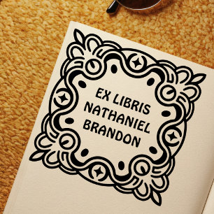 Groovy Swirls Ex Libris Selbstfärbstempel für Büch Permastempel