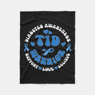 Groovy T1d Warrior Typ 1 Diabetes Bewusstsein blau Fleecedecke