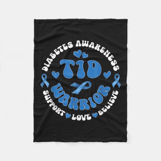 Groovy T1d Warrior Typ 1 Diabetes Bewusstsein blau Fleecedecke (Vorderseite)
