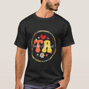 Groovy TA Lehrer Assistent Retro Lehrer Zurück zur T-Shirt