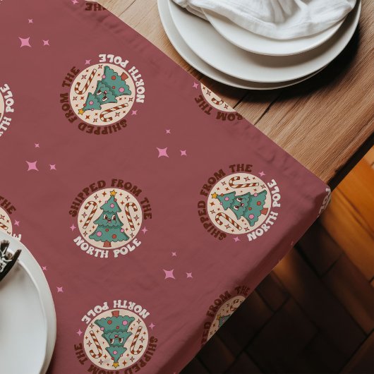 Groovy Table Décor 70s Pastel Christmas Style Großer Tischläufer