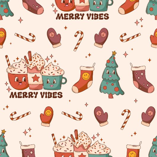 Groovy Table Runner Retro Pastel Holiday Magic Großer Tischläufer