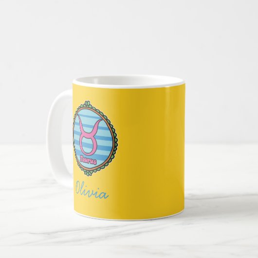 Groovy Taurus Custom Kaffeetasse (Vorderseite Links)
