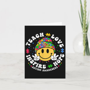 Groovy Teach Hope Liebe Inspirierte Lehrer Autismu Karte