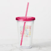 Groovy Teacher Build-Charakter Acryltrinkbecher (Rückseite)