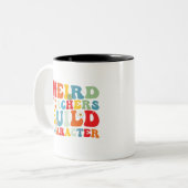 Groovy Teacher Build-Charakter Zweifarbige Tasse (Vorderseite Links)