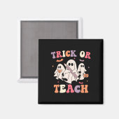 Groovy Teacher Halloween Retro Trick oder Teach Fl Magnet (Vorderseite/Rückseite)