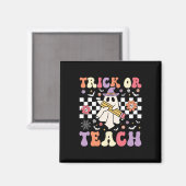 Groovy Teacher Halloween Retro Trick oder Teach Fl Magnet (Vorderseite/Rückseite)