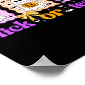 Groovy Teacher Halloween Trick Or Teach Ghost Men Poster (Ecke)