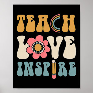 Groovy Teacher Inspiration Happy Back to School Poster