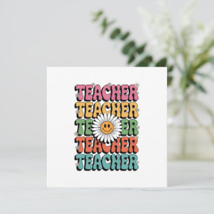 Groovy Teacher Niedlich Daisy Blume Retro Back Sch Einladung