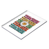 Groovy Teacher Niedlich Daisy Blume Retro Back Sch Notizblock (Linke Seite)