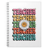 Groovy Teacher Niedlich Daisy Blume Retro Back Sch Notizblock (Vorderseite)